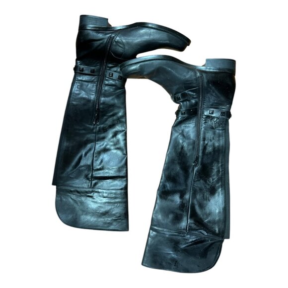 Ellen Tracy Black Leather Knee-High Boots - Picture 3 of 3